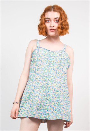 VINTAGE 90'S CUTE FLORAL SKORT PLAYSUIT