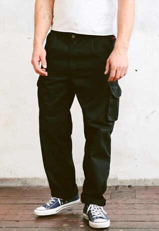 VINTAGE 90S BLACK CARGO TROUSERS