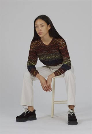VINTAGE 90'S MISSONI WOOL V-NECK KNIT