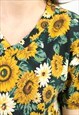 Y2K PRINTED FLORAL T-SHIRT IN SUNFLOWER PATTERN