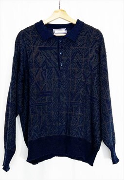 Yves Saint Laurent unisex blue wool oversize sweater