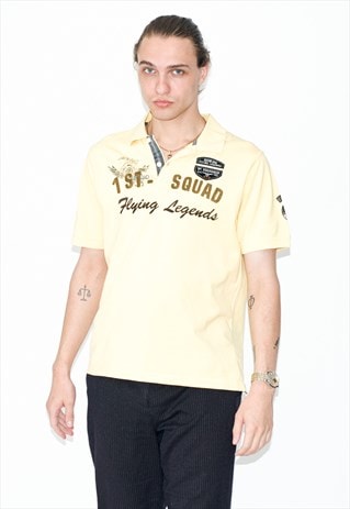 Vintage 90s clasic polo shirt in sun yellow