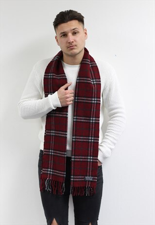 VINTAGE CASHMERE CHECKED SCARF-AS213