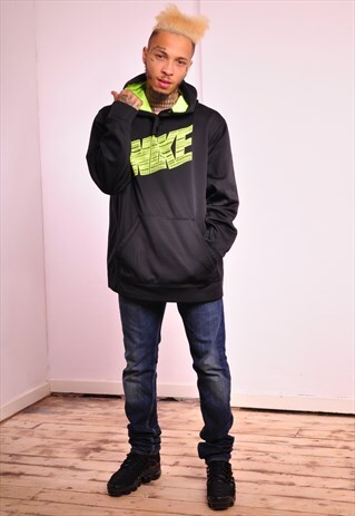 VINTAGE NIKE SPELL OUT BLACK HOODIE