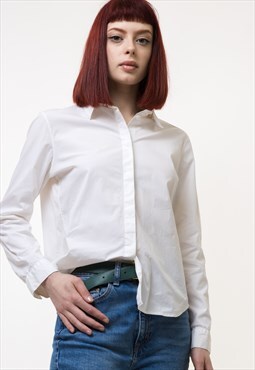 Jil Sander White Long Sleeve Shirt Buttons Up Blouse 4911