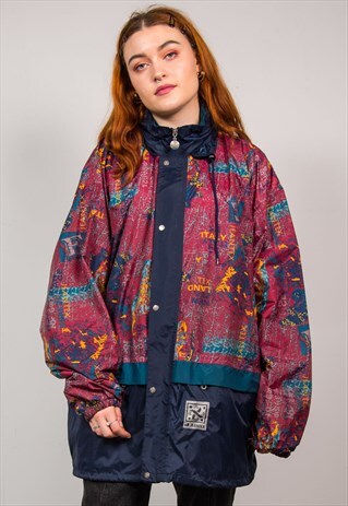 VINTAGE 90'S MULTICOLOUR CAGOULE WINDBREAKER