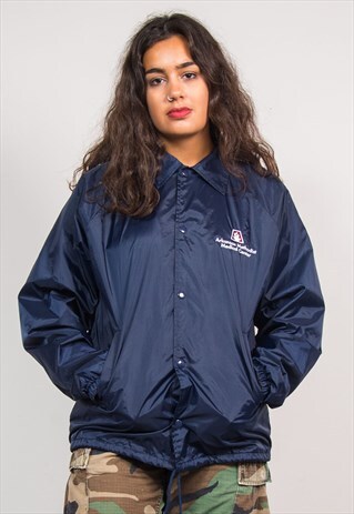 VINTAGE 90'S COACH STYLE NAVY BLUE JACKET