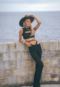 String Theory Crop Top in Black