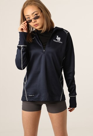 VINTAGE NIKE EMBROIDERED LOGO 1/4 ZIP SWEATSHIRT