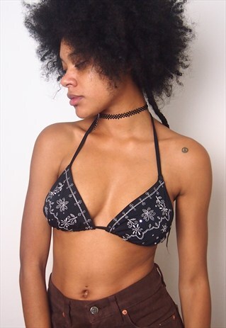 BLACK BRA LET WITH SILVER EMBROIDERY