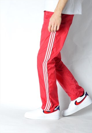 VINTAGE 70S RED SHELL LIGHTWEIGHT ADIDAS SPORTS PANTS