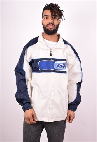 FILA MENS VINTAGE JACKET LARGE WHITE 90'S