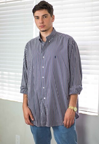 VINTAGE POLO RALPH LAUREN SHIRT LOGO 90S X 10.6