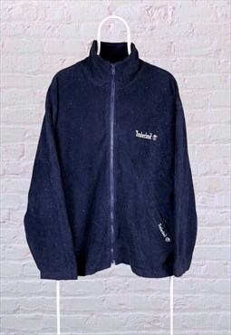 Vintage Timberland Fleece Jacket Navy Blue XL
