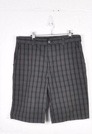 Vintage Dickies Cargo Shorts Checked Black/Grey W36