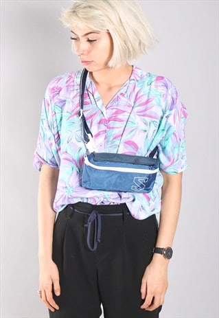 VINTAGE 90S OBLONG CANVAS FESTIVAL CROSS BODY BUM BAG BUMBAG
