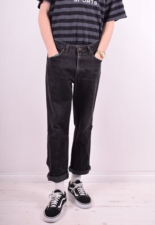 WRANGLER MENS VINTAGE JEANS W34 L28 BLACK 90'S