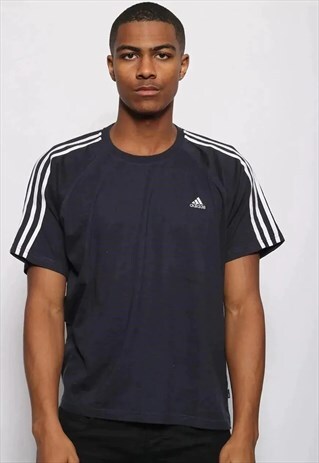 VINTAGE ADIDAS LOGO T-SHIRT NAVY BLUE