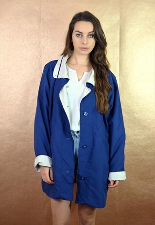 90'S VINTAGE NAVY BLUE OVERSIZED JACKET