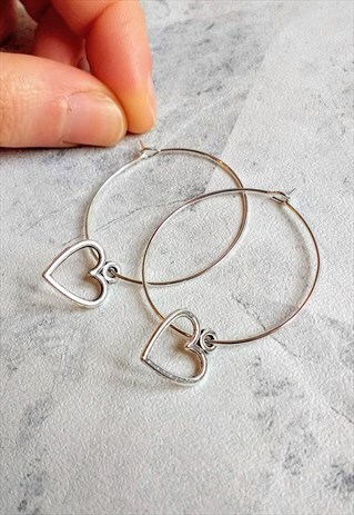 VALENTINE'S HEART HOOP EARRINGS