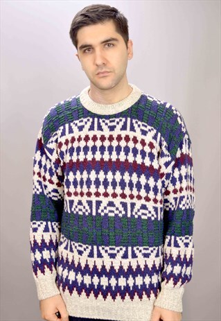 PATTERNED VINTAGE SWEATER