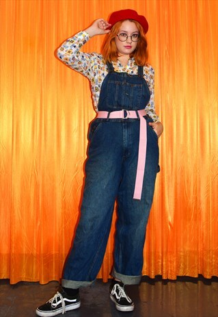 VINTAGE 90S DUNGAREES BLUE DENIM OMBRE STRAIGHT LEG