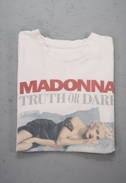 Vintage 1991 Madonna Truth Or Dare T-Shirt Light Pink Small