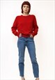 WOMAN WOOLMARK RED CREW NECK RETRO WOMAN JUMPER 5258