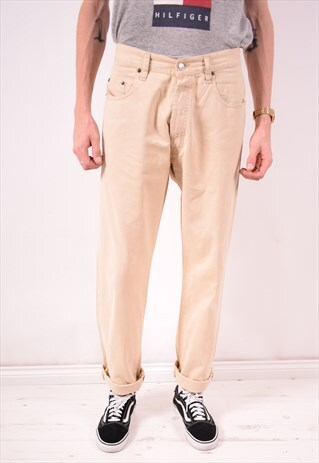 DIESEL MENS VINTAGE JEANS W32 L32 BEIGE 90S
