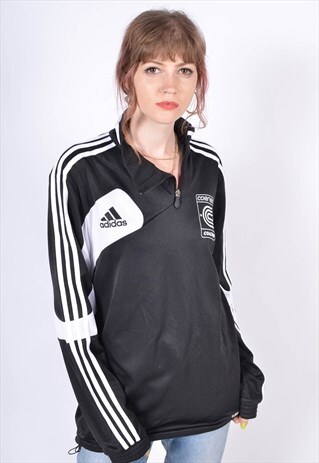 VINTAGE ADIDAS 1/4 ZIP SWEATSHIRT BLACK