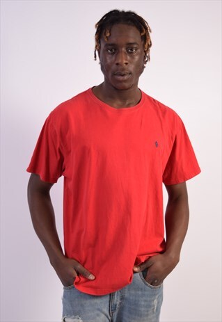 VINTAGE POLO RALPH LAUREN T-SHIRT TOP RED