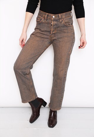 VINTAGE LEVI'S 501 PURPLE BLACK WASHED DENIM MOM JEANS