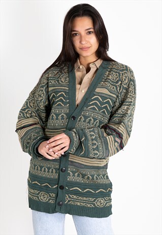 VINTAGE 80S COOGI STYLE KNITTED CARDIGAN / S0281
