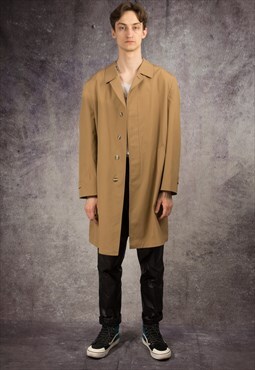  Vintage mens long, single breasted trench coat 