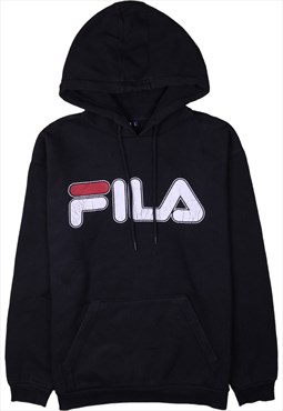 Vintage 90's Fila Hoodie Pullover Spellout Black Large