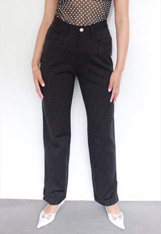 VINTAGE FENDI MONOGRAM ZUCCA MOM 90S TROUSERS