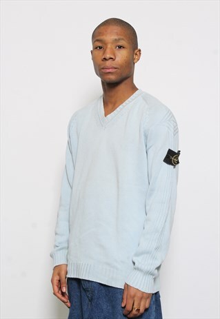 VINTAGE STONE ISLAND BLUE 1/4 ZIP SWEATSHIRT