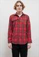 VINTAGE 80S RED MULTI CHECK LUMBERMAN BUTTON UP SHIRT XS/S