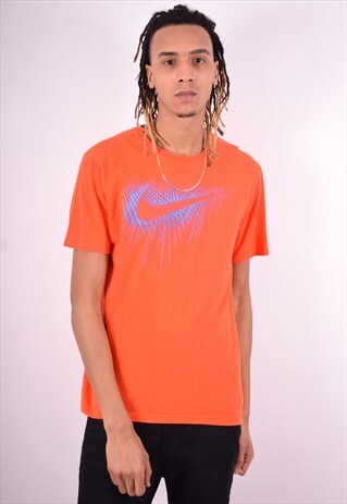 NIKE MENS VINTAGE T-SHIRT TOP LARGE ORANGE 90'S