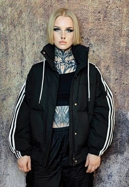 Utility bomber gorpcore sports jacket cropped varsity black