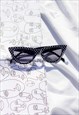 Polka Dot Semi Cat Eye Sunglasses