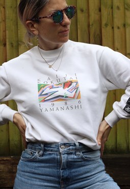 Vintage 1986 Rare dated Yamanashi sweatshirt in white