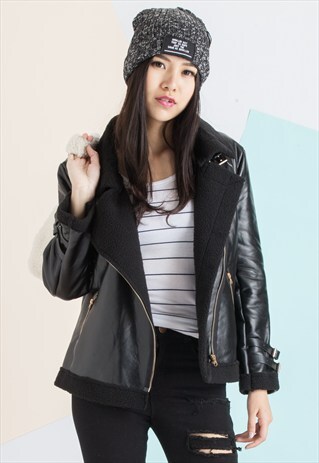 VEGAN LEATHER BIKER JACKET