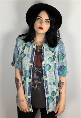 VINTAGE 90'S C&A FLORAL PRINT BLOUSE SIZE 12