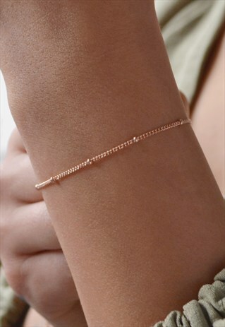 THALIA STERLING SILVER BEADED SATELLITE LAYER CHAIN BRACELET