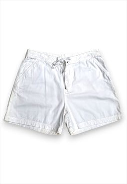 White drawstring waist shorts