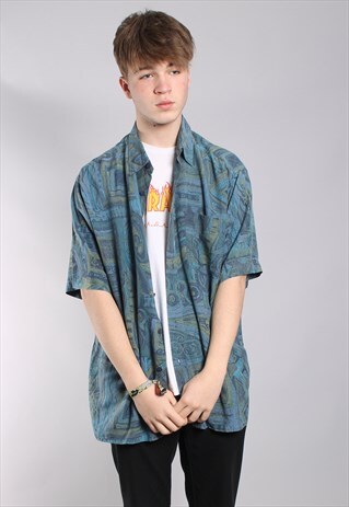 VINTAGE ABSTRACT CRAZY PATTERN SHIRT