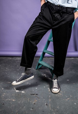 VINTAGE 1980S DOCKERS BLACK TROUSERS