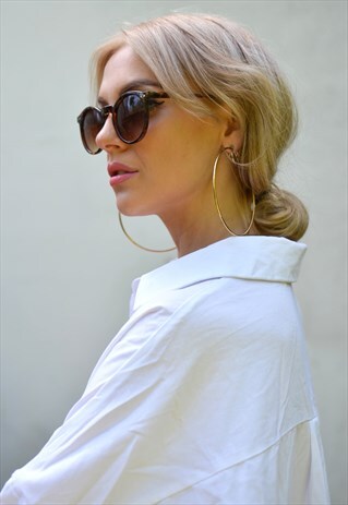 VINTAGE ROUND RETRO BROWN TORTOISESHELL SUNGLASSES