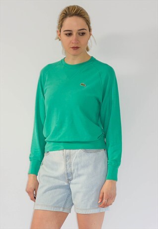 VINTAGE 80'S GREEN LIGHT LACOSTE SWEATER